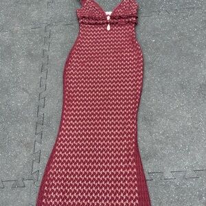 Elegant Burgundy Lace Dress
